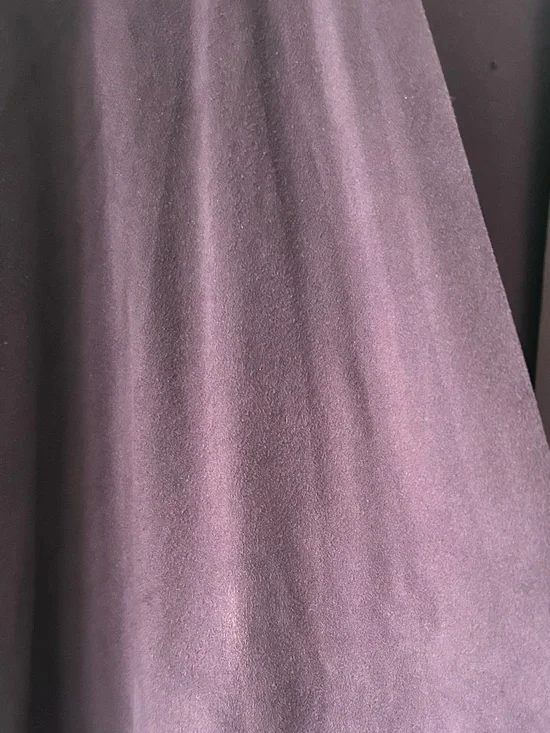 INC International Concepts Plum Open-Front Draped Faux Suede Cardigan - Picture 4 of 5